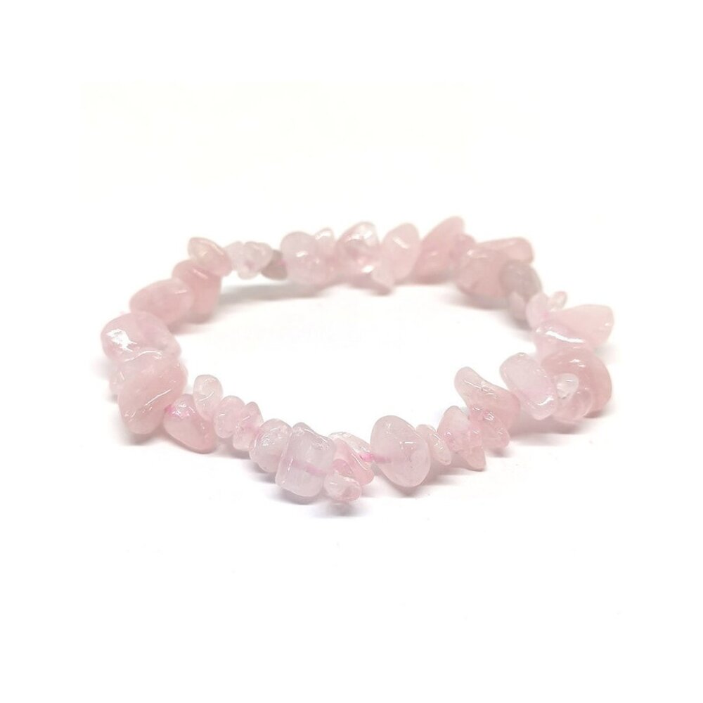 Rose Quartz Chip Bracelet Pink Stone Bracelet